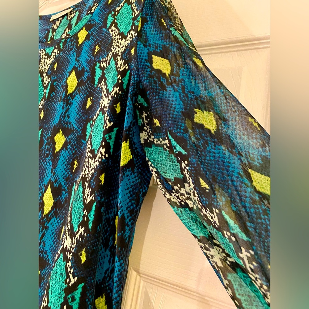 Equipment Silk Blouse With Sheer Sleeves, Excelle… - image 2